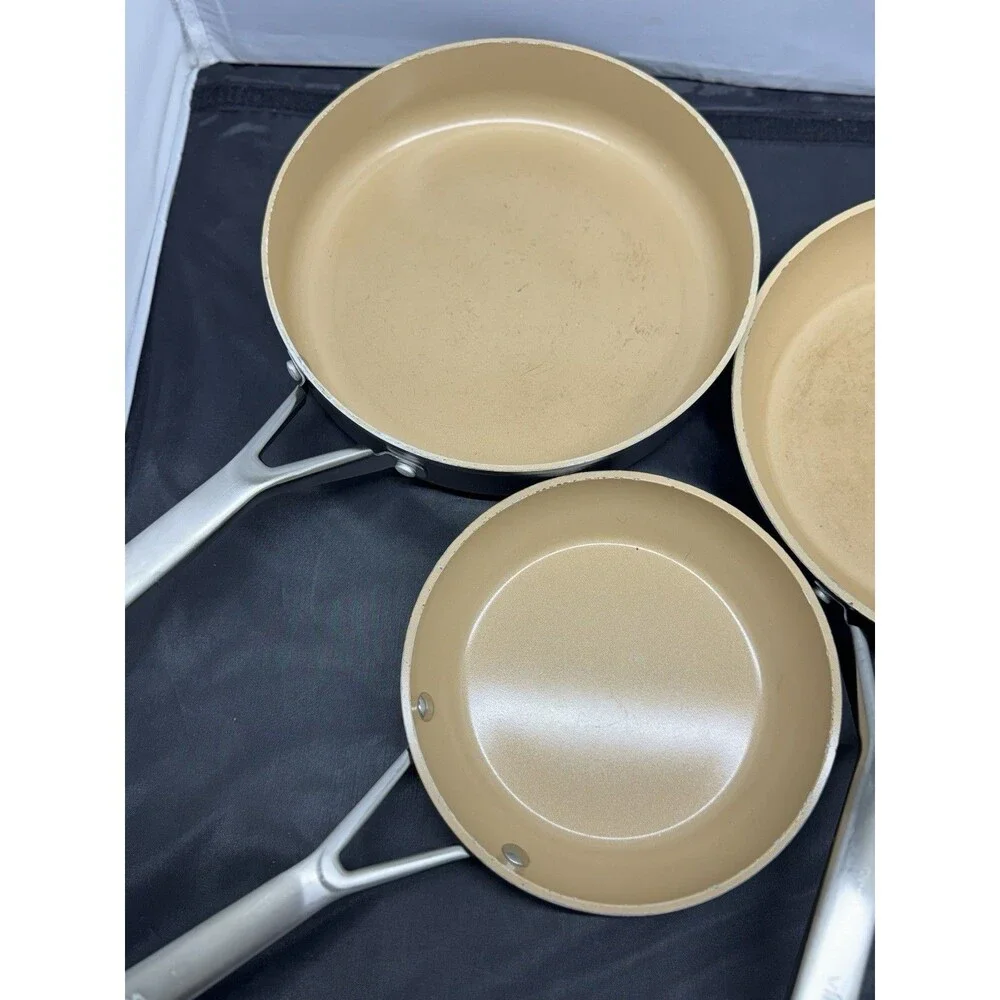 Ninja Extended Life Ceramic Pans 8” Skillet 10.25” Pan 3 Qt - Lot of 3